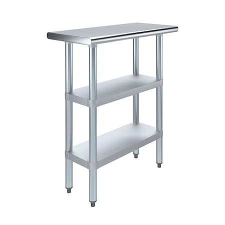 14x30 Prep Table With Stainless Steel Top And 2 Shelves